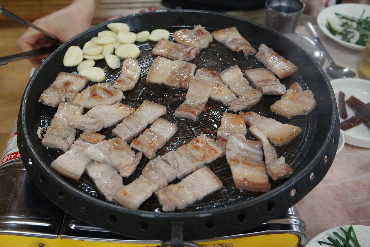Samgyeopsal op de barbecue